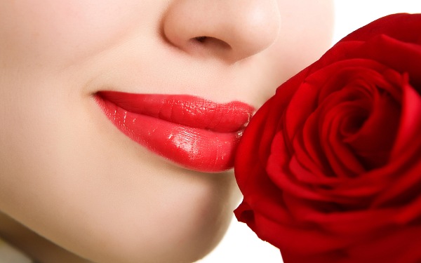 цветы фото, девушка, розы, губы