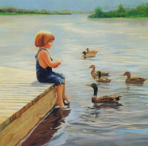 девочка возле реки