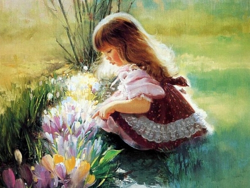 девочка с цветами, красивые фото детей